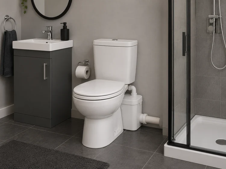 FLO-WASTE Slim Macerator Pump, For Toilet, Basin, Shower & Bath - Image 3