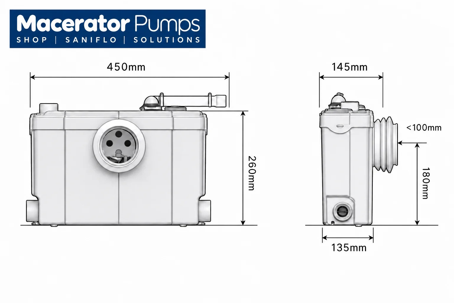 SANIWASTE X1 Slim Pro Macerator Pump, For Toilet, Basin, Shower & Bath - Image 3