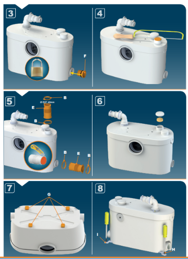 Saniflo Sanipro XR Up installation fittings