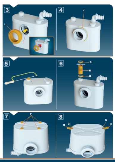 Saniflo Sanitop UP connection installation